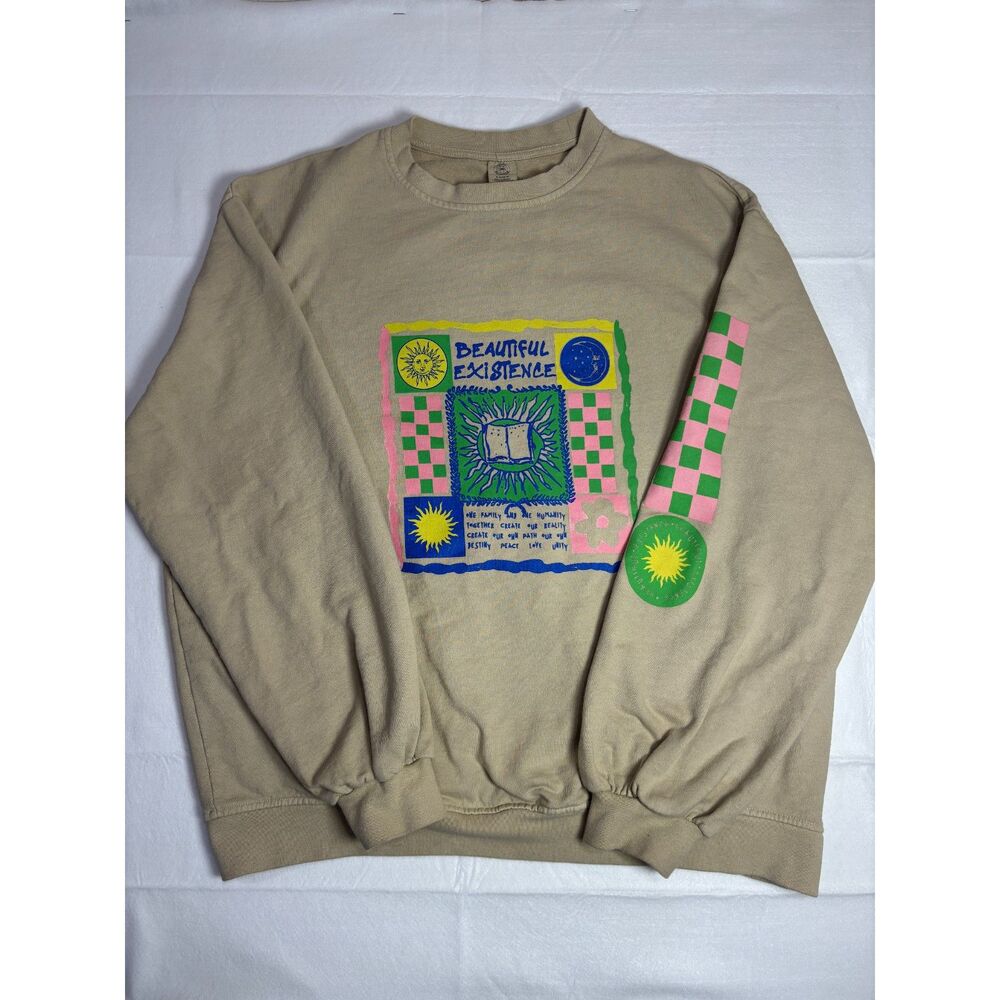 Urban Outfitters Beige Graphic Crewneck Sweatshirt Women’s Size S/M